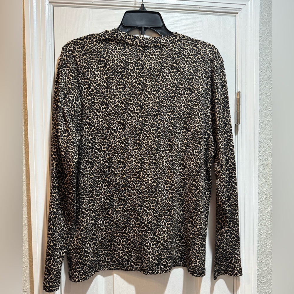 NWT Rafaella Leopard Print Long Sleeve Top - Picture 2 of 4